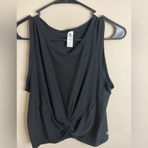 Black cropped workout top